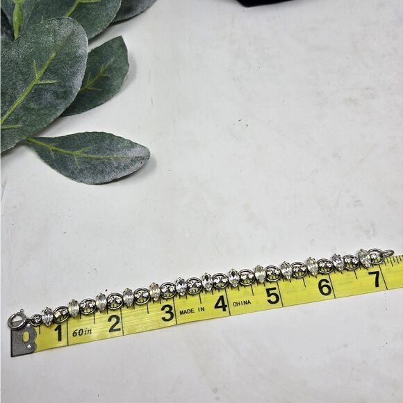 VAN DELL Vintage Sterling Silver Rhinestone Bracelet 12.71 Grams - Picture 6 of 7